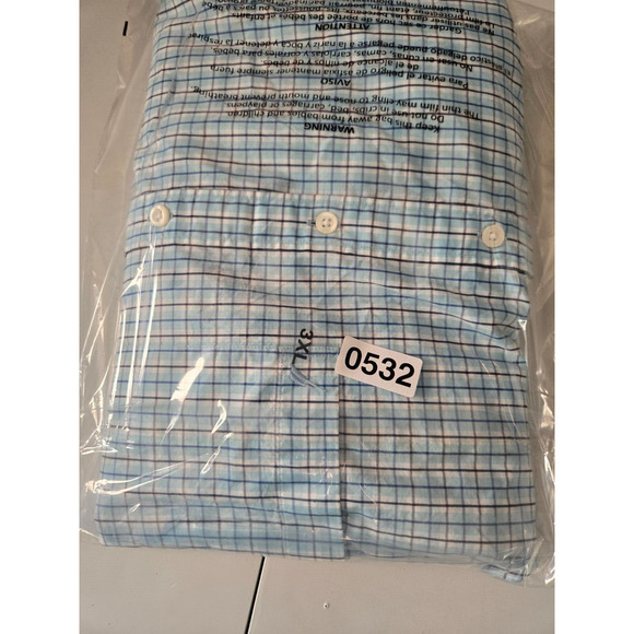 NAUTICA Mens Oxford Blue Plaid Classic Fit Button Down Shirt 3XL‎ RN67835 - Picture 12 of 12